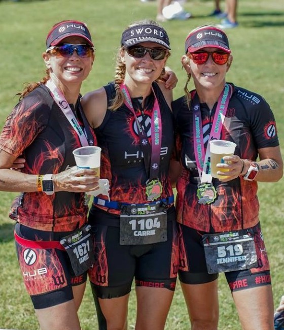 Women of hub team group photo after IRONMAN competition.